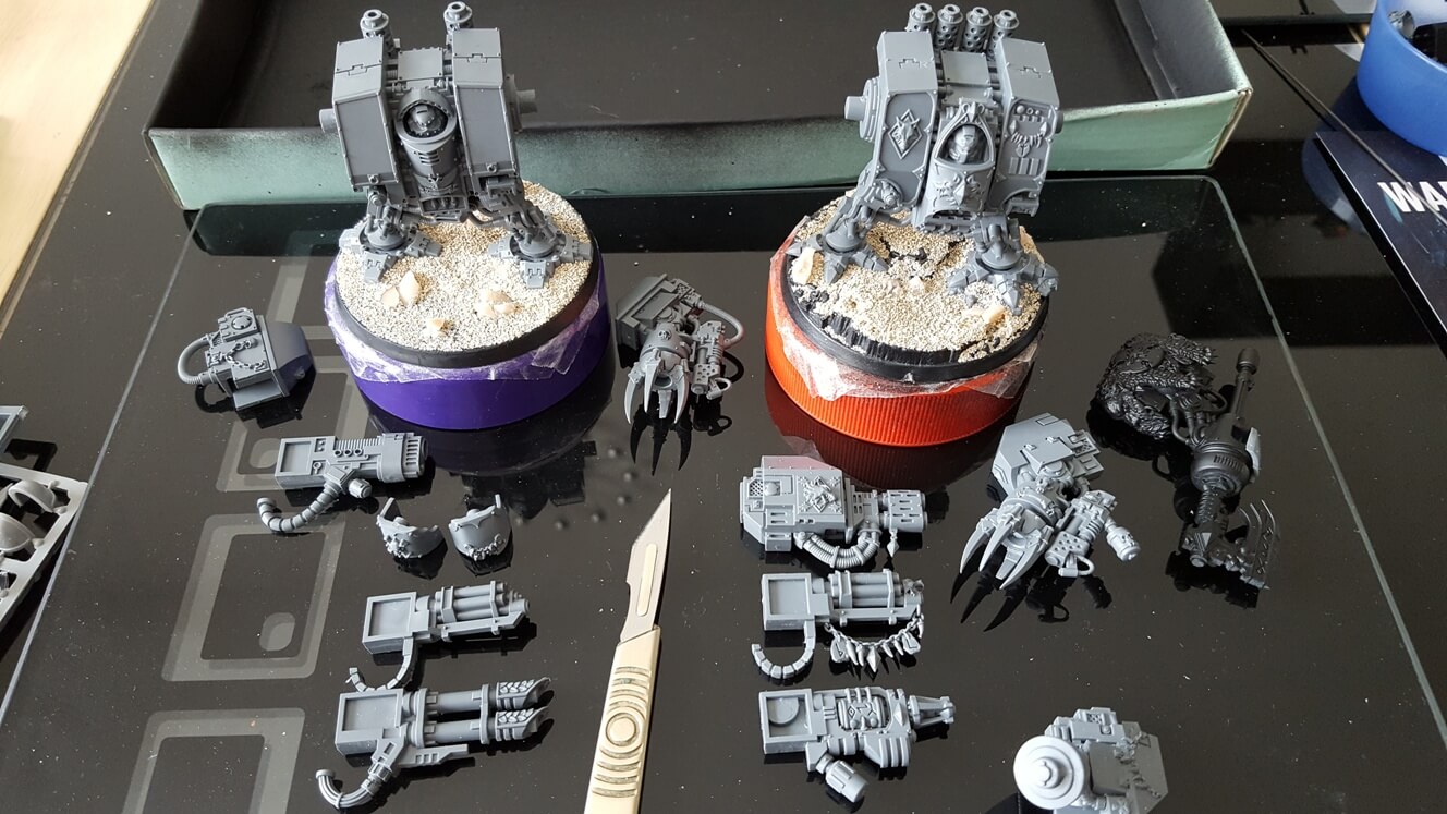 Kit Bashed Space Wolves Dreadnoughts
