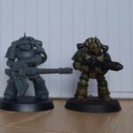 Comparison between the new plastic MkIII marines and the older and smaller plastic MkIII marines