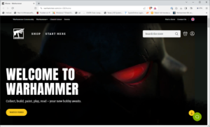 Top banner of the Warhammer dot com website