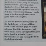 White Dwarf Block talking about some rules for Legions Imperials being in a supplement